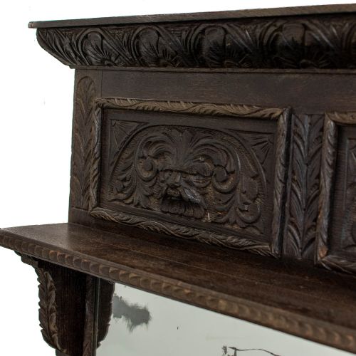 fig 2. Antique Greenman Carved Mantelpiece Mirror