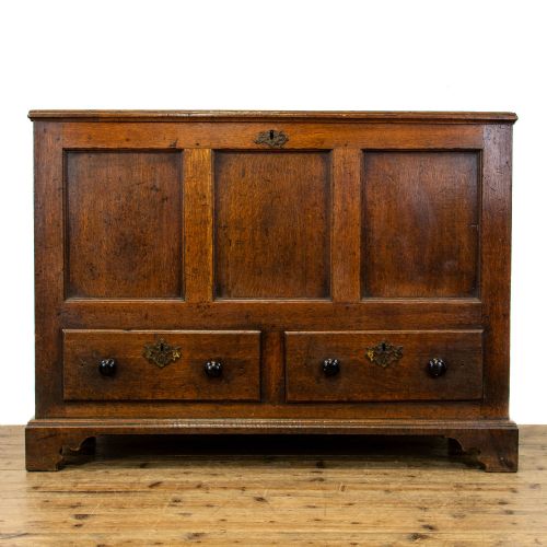 18th Century Antique Oak Three Panel Mule Chest