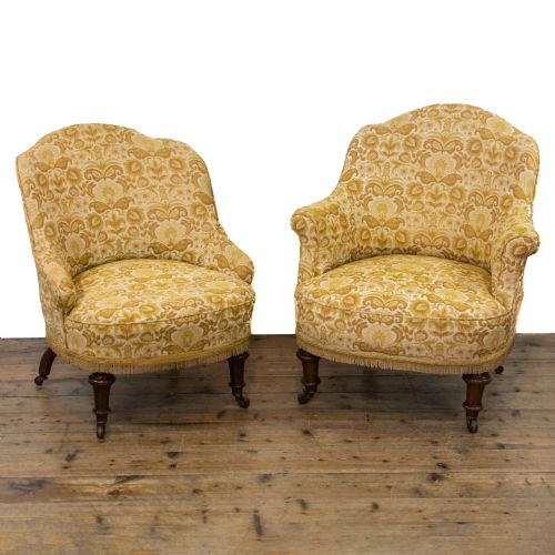 Pair of Similar Victorian Upholstered Tub Chairs