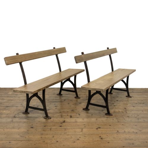 Antique Pitch Pine Railway Station Benches