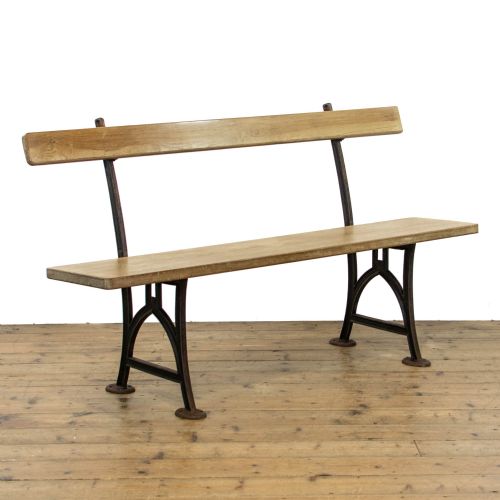 fig 1. Antique Pitch Pine Railway Station Benches