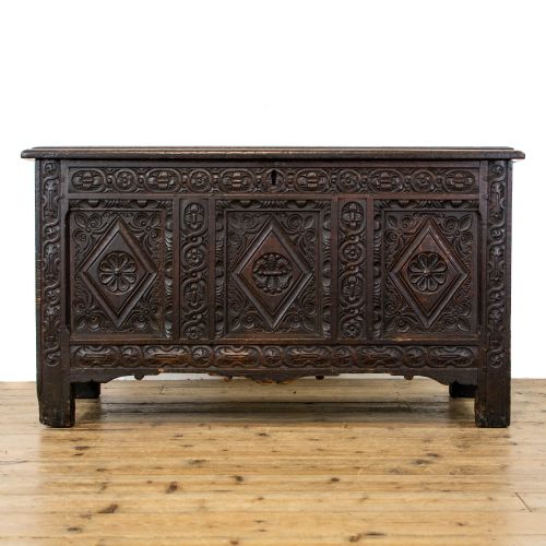 Antique Carved Oak Coffer