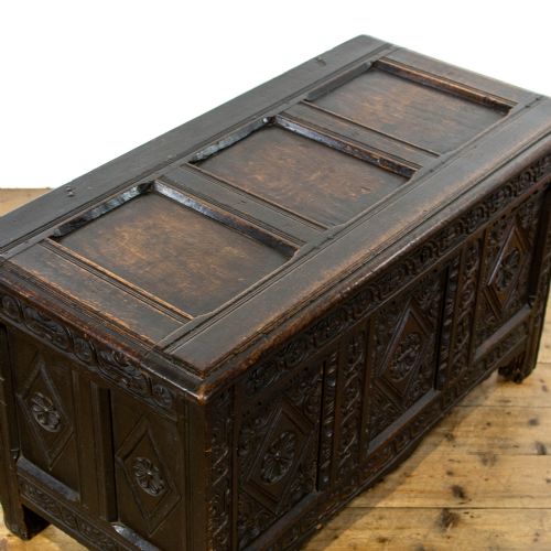 fig 2. Antique Carved Oak Coffer