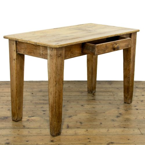 fig 2. Antique Pine Kitchen Table with Single Drawer