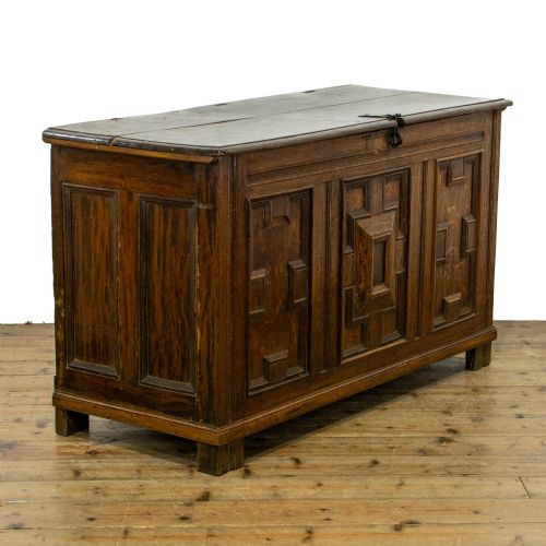 fig 1. 17th Century Antique Oak Coffer