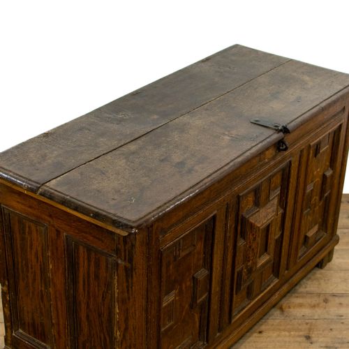 fig 2. 17th Century Antique Oak Coffer