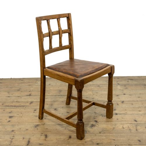 fig 2. Antique Oak Kitchen Table with Set of Four Oak Dining Chairs