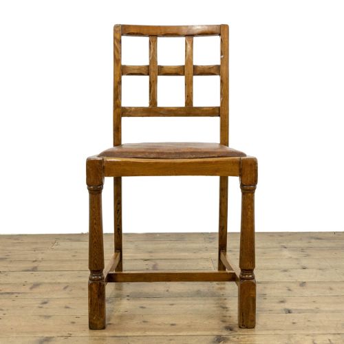 fig 3. Antique Oak Kitchen Table with Set of Four Oak Dining Chairs