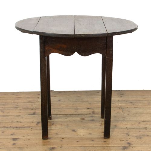 18th Century Antique Oak Round Side Table
