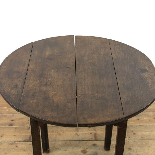 fig 1. 18th Century Antique Oak Round Side Table