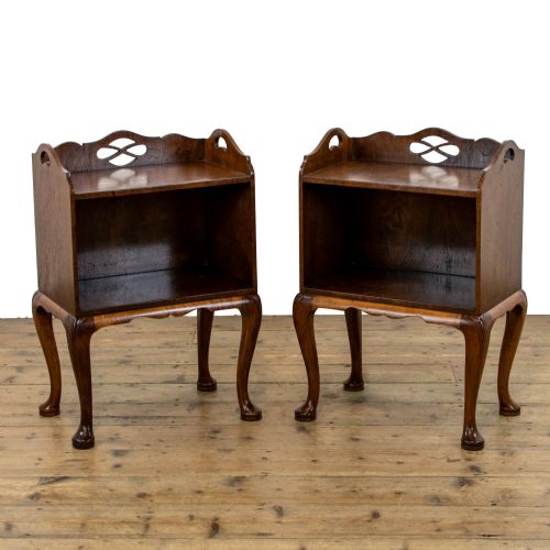 Pair of Antique Walnut Bedside Tables