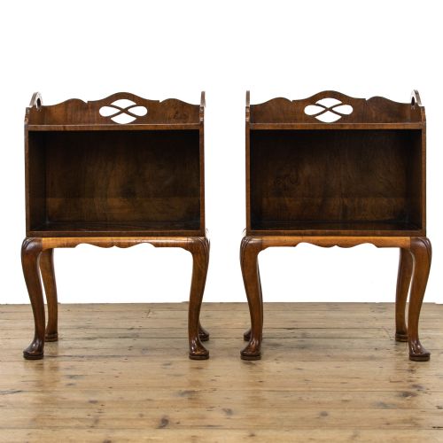 fig 1. Pair of Antique Walnut Bedside Tables
