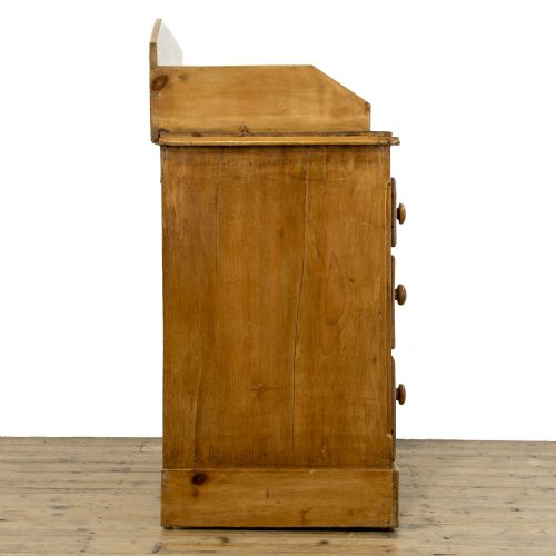 ANTIQUE PINE CHEST OF DRAWERS WITH GALLERY - ADDITIONAL PHOTO 5