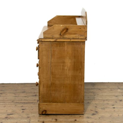 ANTIQUE PINE CHEST OF DRAWERS WITH GALLERY - ADDITIONAL PHOTO 7