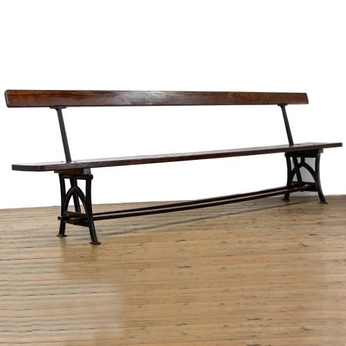 fig 1. Antique Pitch Pine Flip Over Railway Bench