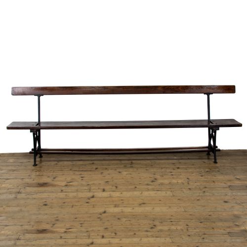 fig 2. Antique Pitch Pine Flip Over Railway Bench
