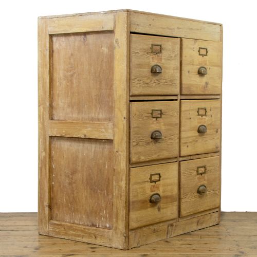 fig 1. Rustic Pine Six Drawer Filing Cabinet