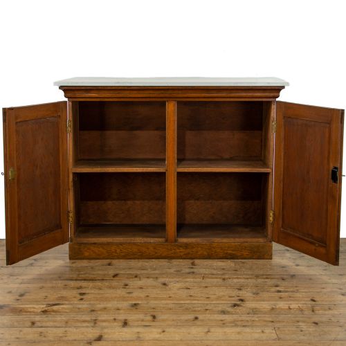 fig 1. Antique Oak Cupboard with Marble Top