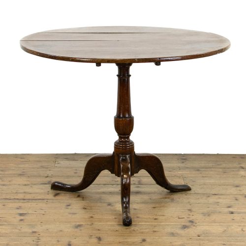fig 2. Antique Oak Pedestal Table with Circular Top