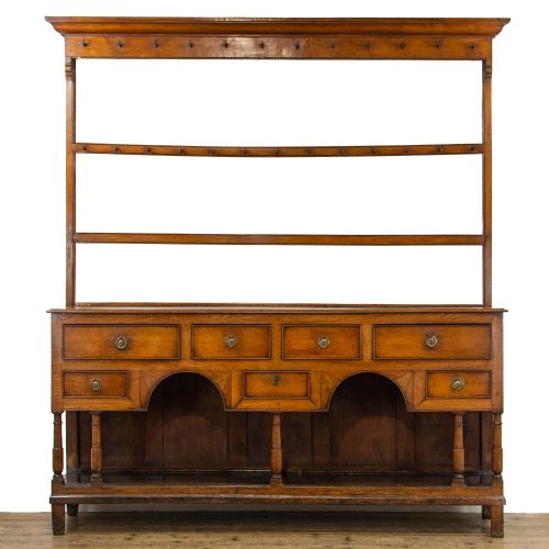George III Antique Oak and Fruitwood Welsh Dresser