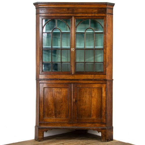 Antique Welsh Oak Corner Cabinet