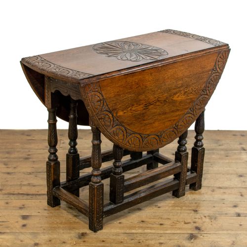 Antique Carved Oak Gateleg Table