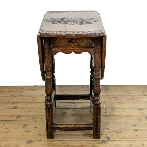 fig 2. Antique Carved Oak Gateleg Table