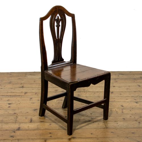 fig 2. Harlequin Set of Four Antique Welsh Oak Farmhouse Chairs