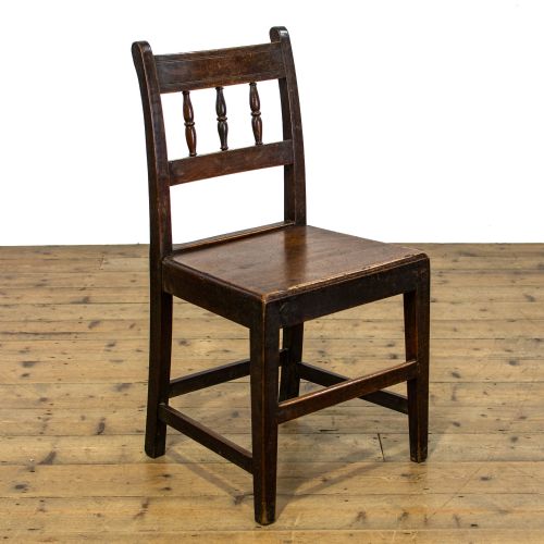 fig 2. Harlequin Set of Four Antique Welsh Oak Farmhouse Chairs