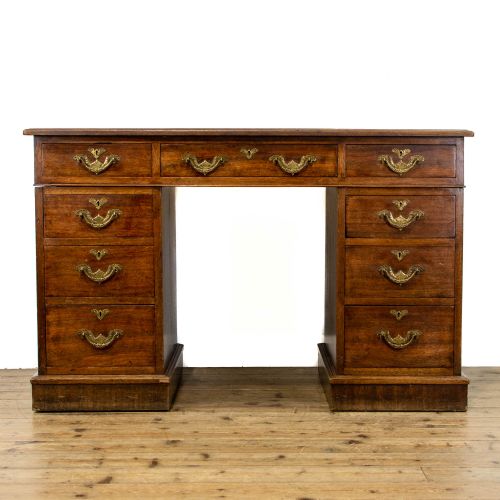 Antique Oak Pedestal Desk