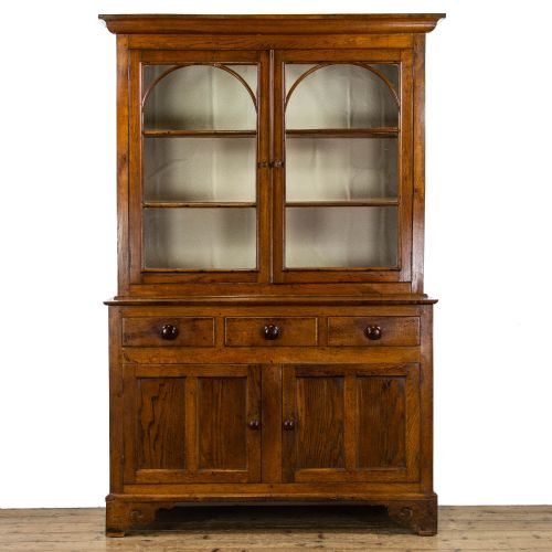 Georgian Antique Oak Dresser with Glazed Top