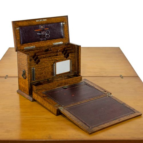 Edwardian Antique Oak 'The Gem' Stationery Box