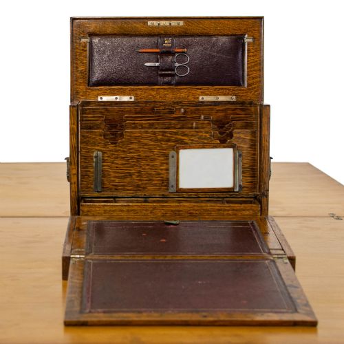 fig 2. Edwardian Antique Oak 'The Gem' Stationery Box