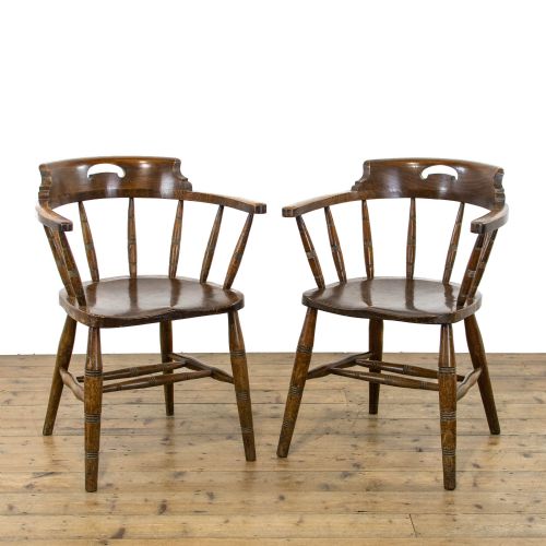 Pair of Antique Captains Armchairs