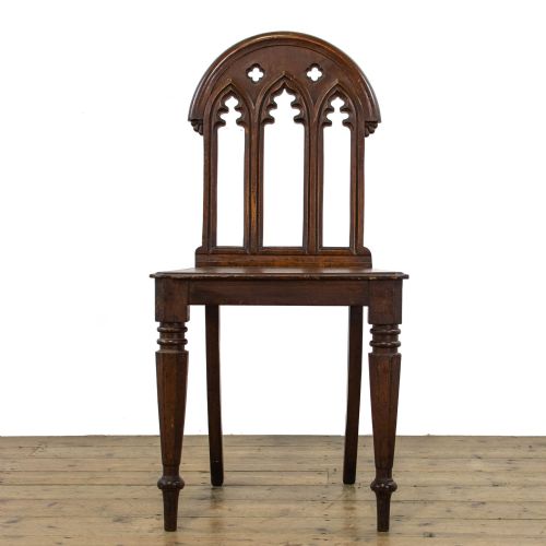 fig 1. Pair of Antique Oak Hall Chairs