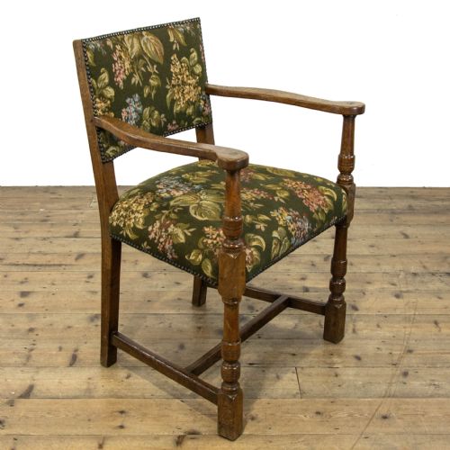 fig 1. Set of Six Oak Upholstered Dining Chairs