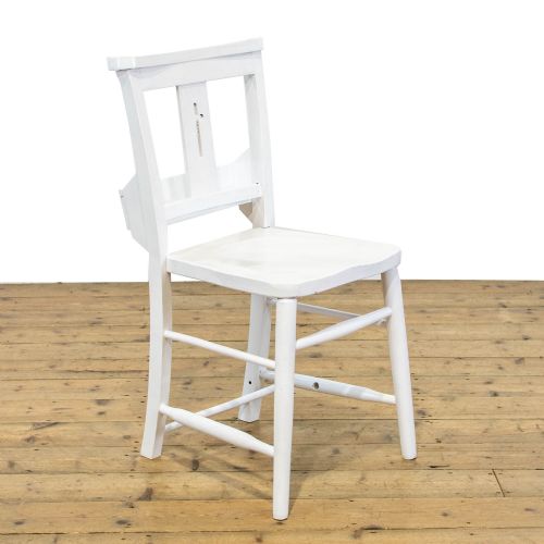 fig 2. Set of Four White Painted Antique Chapel Chairs