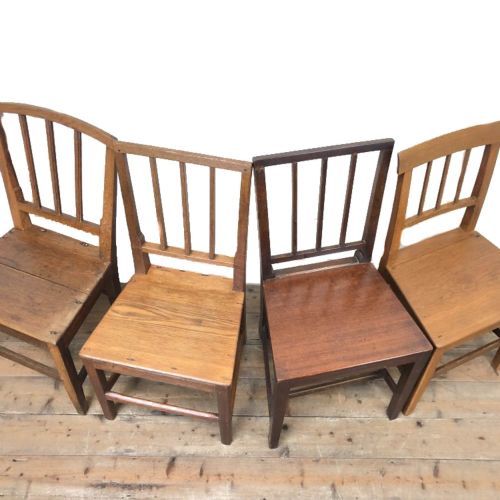 fig 1. Four Similar 19th Century Stick Back Farmhouse Chairs