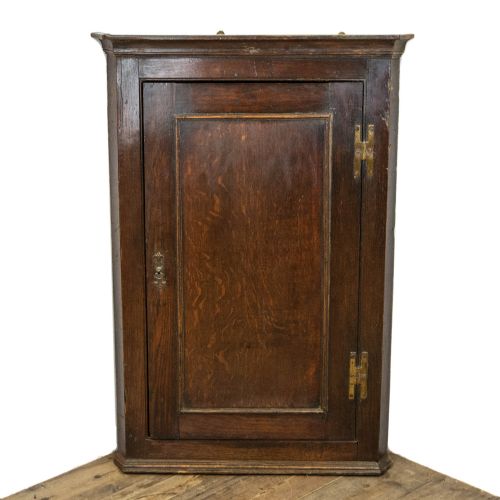 Georgian Antique Oak Hanging Corner Cupboard
