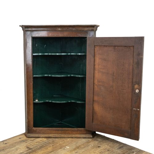 fig 1. Georgian Antique Oak Hanging Corner Cupboard