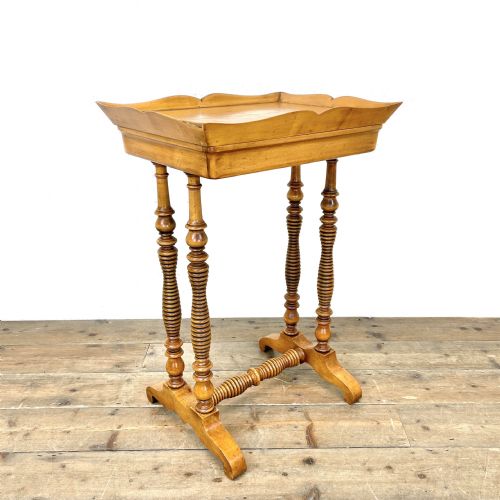 Antique Satin Birch Tray Top Side Table