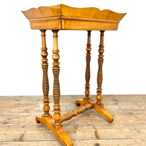 fig 1. Antique Satin Birch Tray Top Side Table