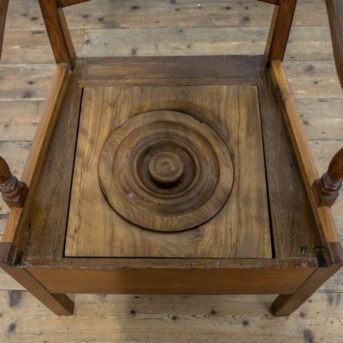 fig 2. Antique Welsh Oak Bar Back Commode Armchair