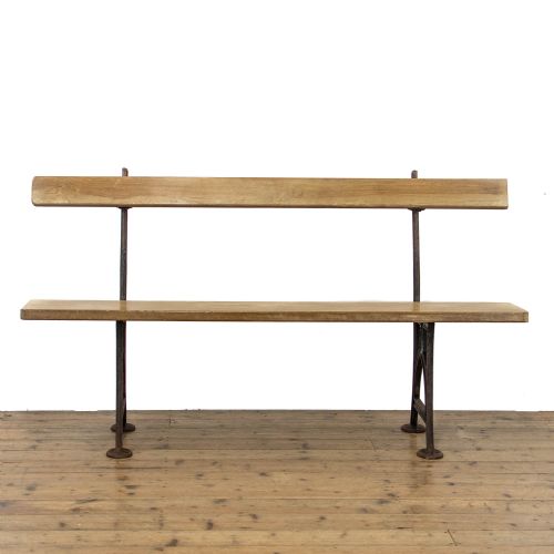 fig 1. Antique Pitch Pine Railway Station Bench