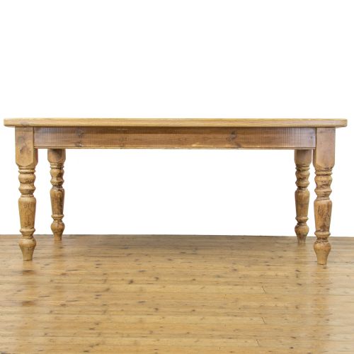 fig 2. Large Antique Pine Farmhouse Kitchen Table