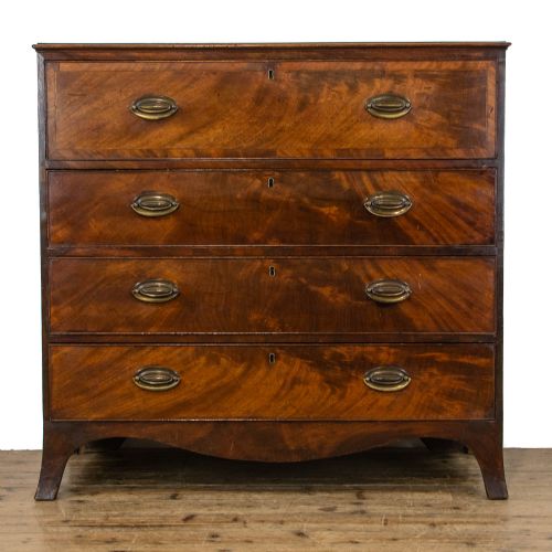 Georgian Antique Mahogany Secretaire Chest of Drawers