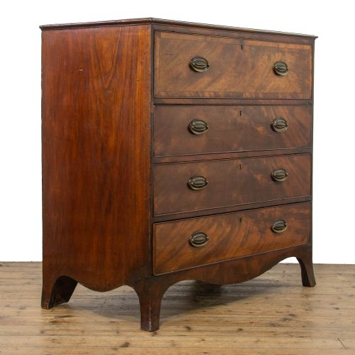 fig 1. Georgian Antique Mahogany Secretaire Chest of Drawers
