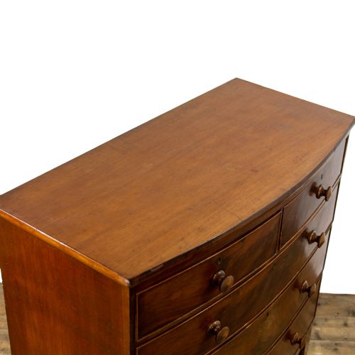 fig 2. Antique Bow Fronted Mahogany Chest of Drawers