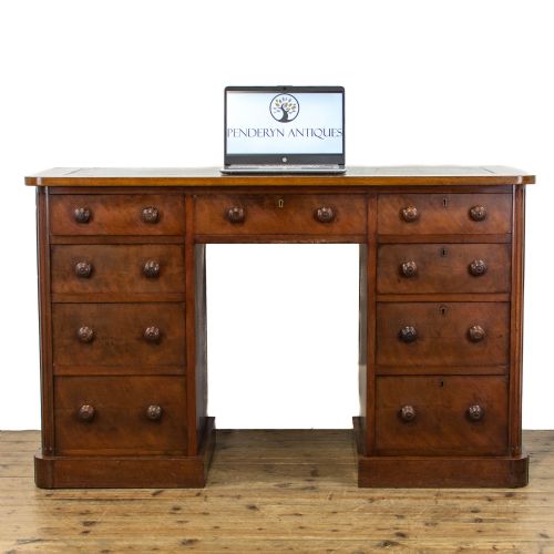 fig 1. Victorian Antique Mahogany Kneehole Desk