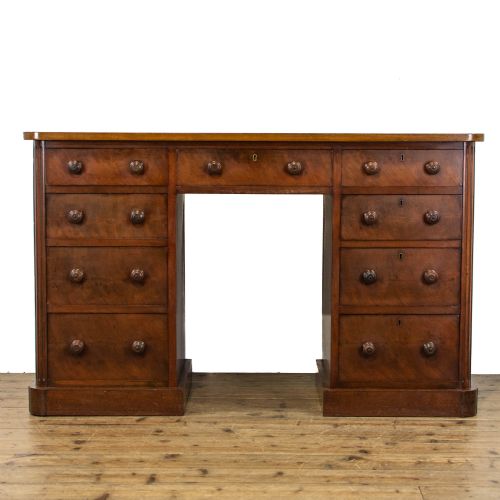 Victorian Antique Mahogany Kneehole Desk